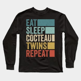 Funny Eat Sleep Cocteau Repeat Retro Vintage Long Sleeve T-Shirt